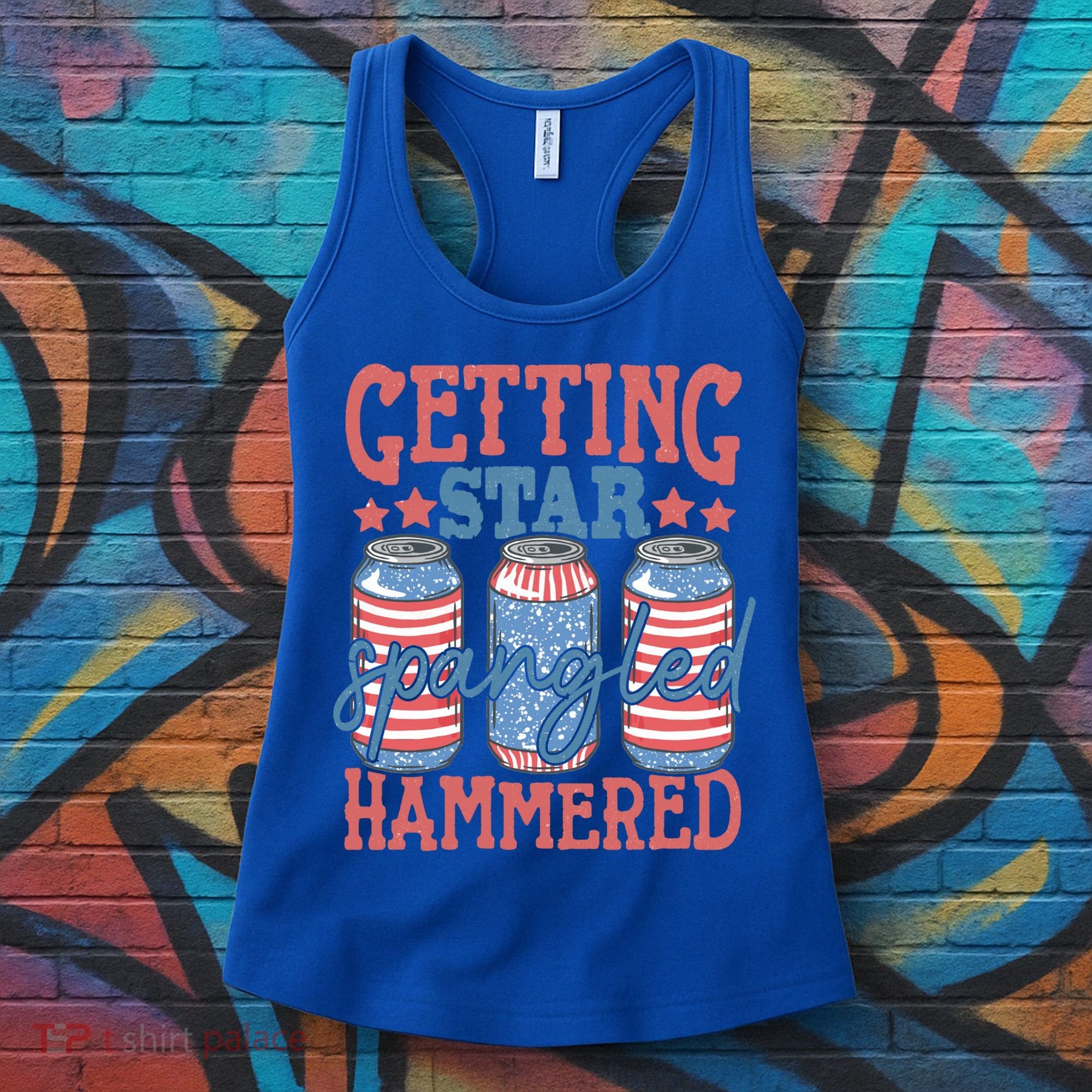 Getting Star Spangled Hammered 4th Of July Retro Style Beer Gift Women's Tank Top