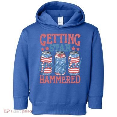 Getting Star Spangled Hammered 4th Of July Retro Style Beer Gift Toddler Hoodie