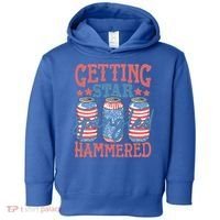 Getting Star Spangled Hammered 4th Of July Retro Style Beer Gift Toddler Hoodie thumb 0