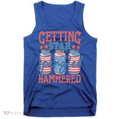 Getting Star Spangled Hammered 4th Of July Retro Style Beer Gift Tank Top