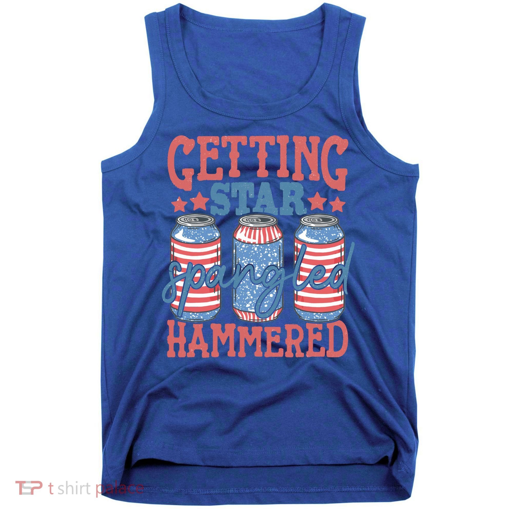 Getting Star Spangled Hammered 4th Of July Retro Style Beer Gift Tank Top