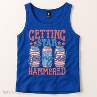 Getting Star Spangled Hammered 4th Of July Retro Style Beer Gift Tank Top thumb 2