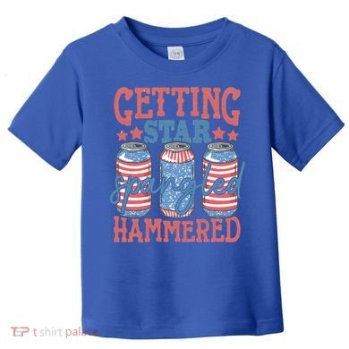 Getting Star Spangled Hammered 4th Of July Retro Style Beer Gift Toddler T-Shirt