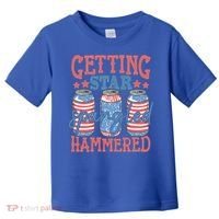 Getting Star Spangled Hammered 4th Of July Retro Style Beer Gift Toddler T-Shirt thumb 0