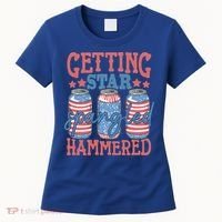 Getting Star Spangled Hammered 4th Of July Retro Style Beer Gift Women's T-Shirt thumb 0