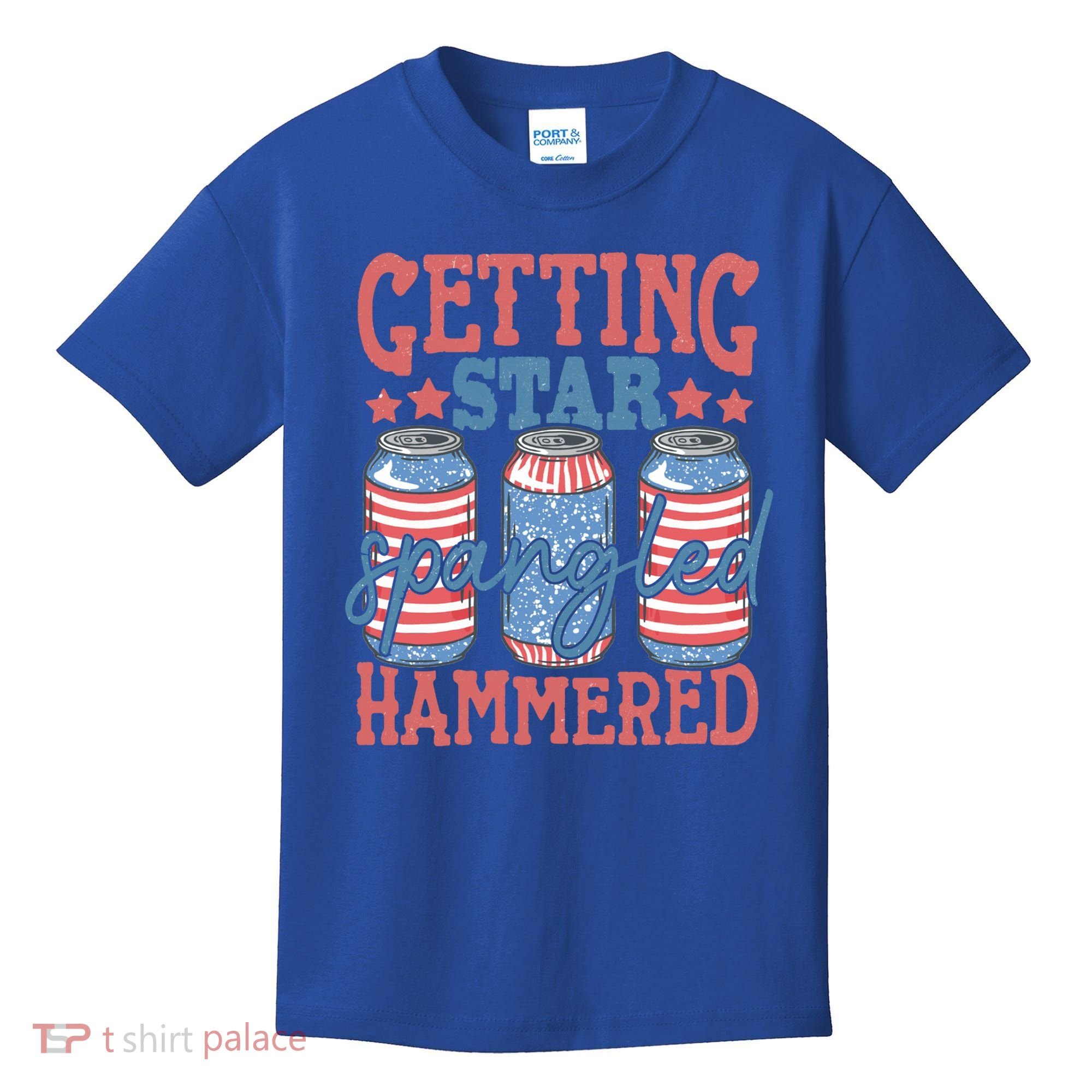 Getting Star Spangled Hammered 4th Of July Retro Style Beer Gift Kids T-Shirt