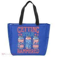 Getting Star Spangled Hammered 4th Of July Retro Style Beer Gift Tote Bag thumb 0