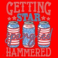 Getting Star Spangled Hammered 4th Of July Retro Style Beer Gift Santa Hat thumb 1