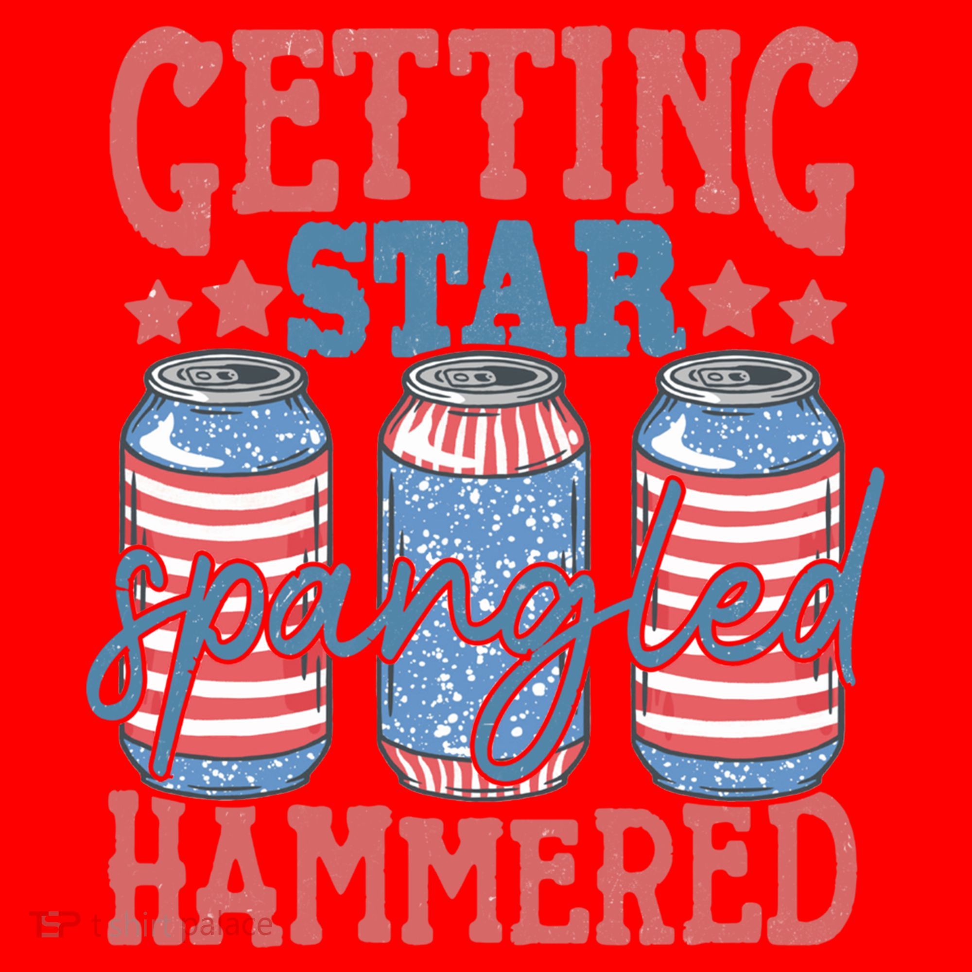 Getting Star Spangled Hammered 4th Of July Retro Style Beer Gift Santa Hat