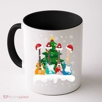Guitar Santa Snow Christmas Tree Funny For Music Lovers Xmas Great Gift Coffee Mug thumb 0