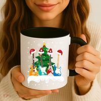 Guitar Santa Snow Christmas Tree Funny For Music Lovers Xmas Great Gift Coffee Mug thumb 3