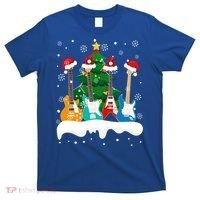 Guitar Santa Snow Christmas Tree Funny For Music Lovers Xmas Great Gift T-Shirt thumb 0