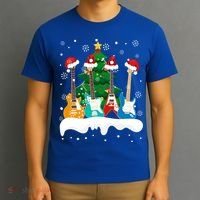 Guitar Santa Snow Christmas Tree Funny For Music Lovers Xmas Great Gift T-Shirt thumb 3