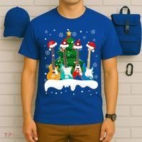 Guitar Santa Snow Christmas Tree Funny For Music Lovers Xmas Great Gift T-Shirt thumb 6