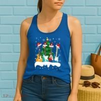 Guitar Santa Snow Christmas Tree Funny For Music Lovers Xmas Great Gift Women's Tank Top thumb 2