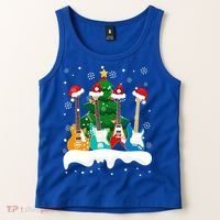 Guitar Santa Snow Christmas Tree Funny For Music Lovers Xmas Great Gift Tank Top thumb 2