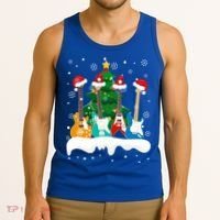 Guitar Santa Snow Christmas Tree Funny For Music Lovers Xmas Great Gift Tank Top thumb 3