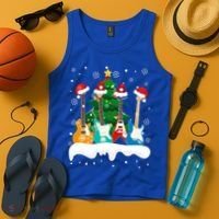 Guitar Santa Snow Christmas Tree Funny For Music Lovers Xmas Great Gift Tank Top thumb 4