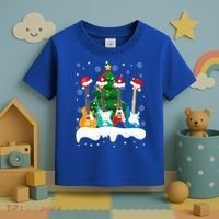 Guitar Santa Snow Christmas Tree Funny For Music Lovers Xmas Great Gift Toddler T-Shirt thumb 3