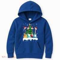 Guitar Santa Snow Christmas Tree Funny For Music Lovers Xmas Great Gift Kids Hoodie thumb 0