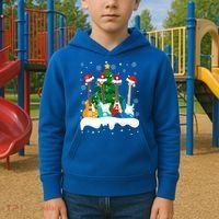 Guitar Santa Snow Christmas Tree Funny For Music Lovers Xmas Great Gift Kids Hoodie thumb 2