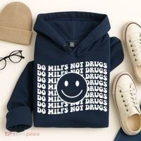 Groovy Style Smile Face Do Milfs Not Drugs Hoodie thumb 4