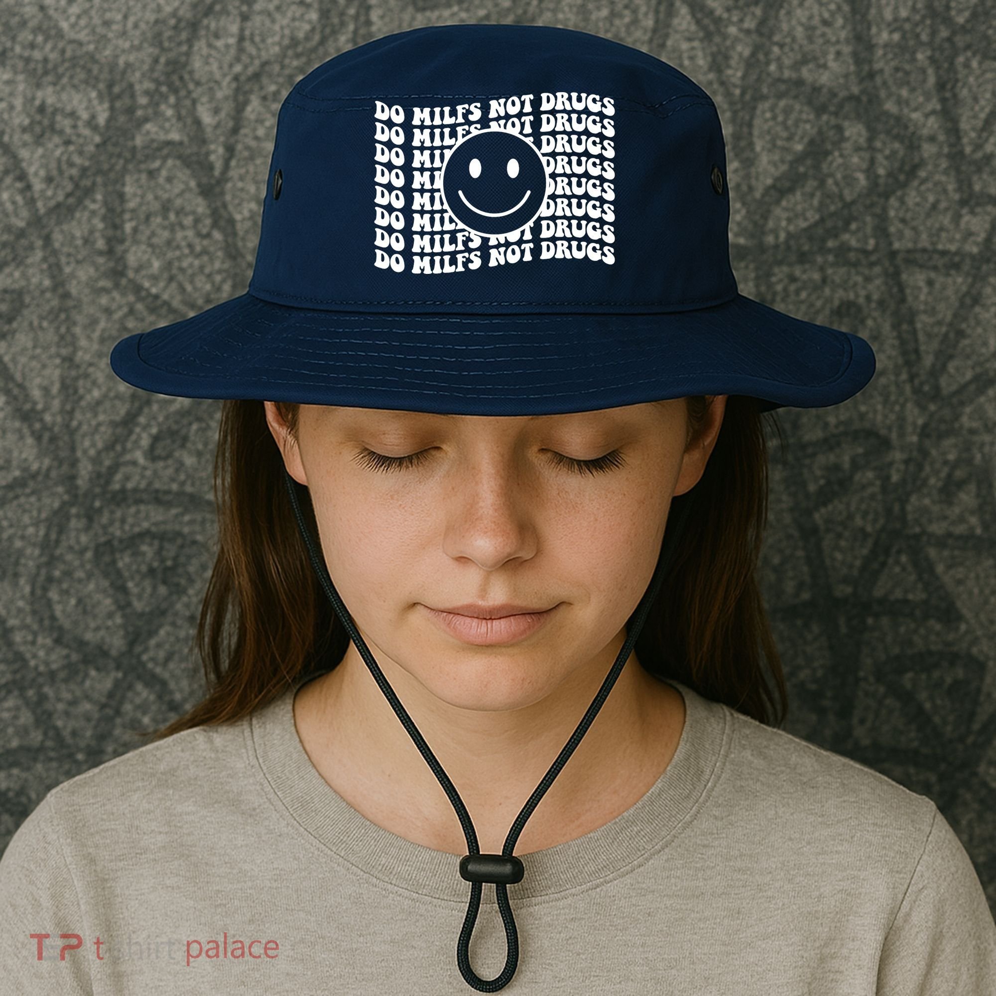 Groovy Style Smile Face Do Milfs Not Drugs Bucket Hat