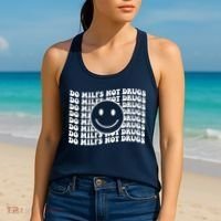 Groovy Style Smile Face Do Milfs Not Drugs Women's Tank Top thumb 2