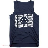 Groovy Style Smile Face Do Milfs Not Drugs Tank Top thumb 0