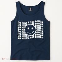 Groovy Style Smile Face Do Milfs Not Drugs Tank Top thumb 2
