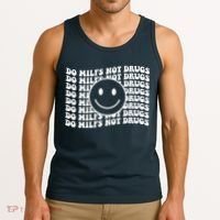 Groovy Style Smile Face Do Milfs Not Drugs Tank Top thumb 3