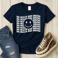 Groovy Style Smile Face Do Milfs Not Drugs Women's T-Shirt thumb 3