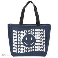 Groovy Style Smile Face Do Milfs Not Drugs Tote Bag thumb 0