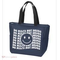 Groovy Style Smile Face Do Milfs Not Drugs Tote Bag thumb 3