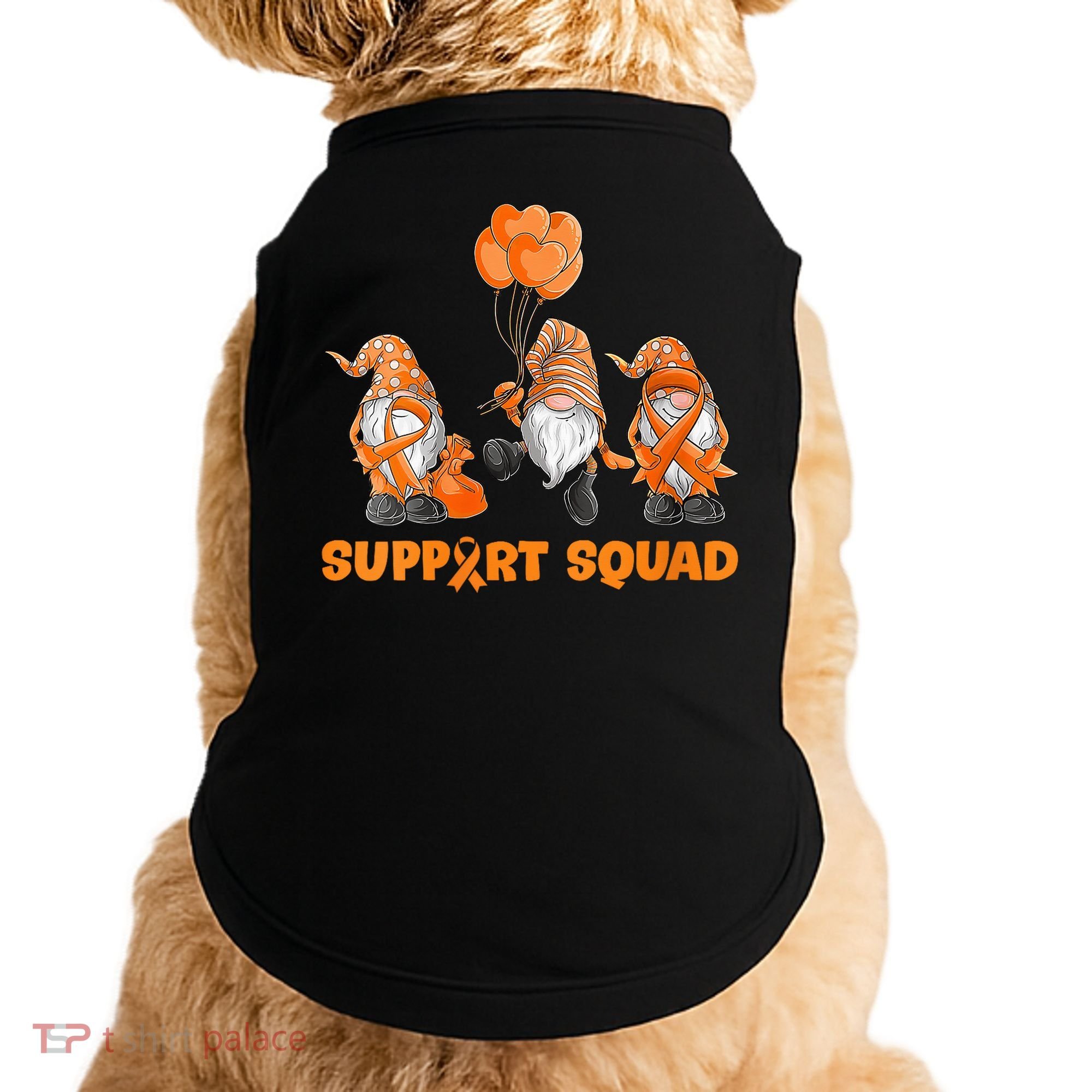 Gnomes Support Squad MS Awareness Orange Ribbon Doggie Tank