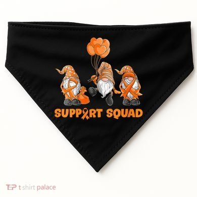 Gnomes Support Squad MS Awareness Orange Ribbon USA-Made Doggie Bandana