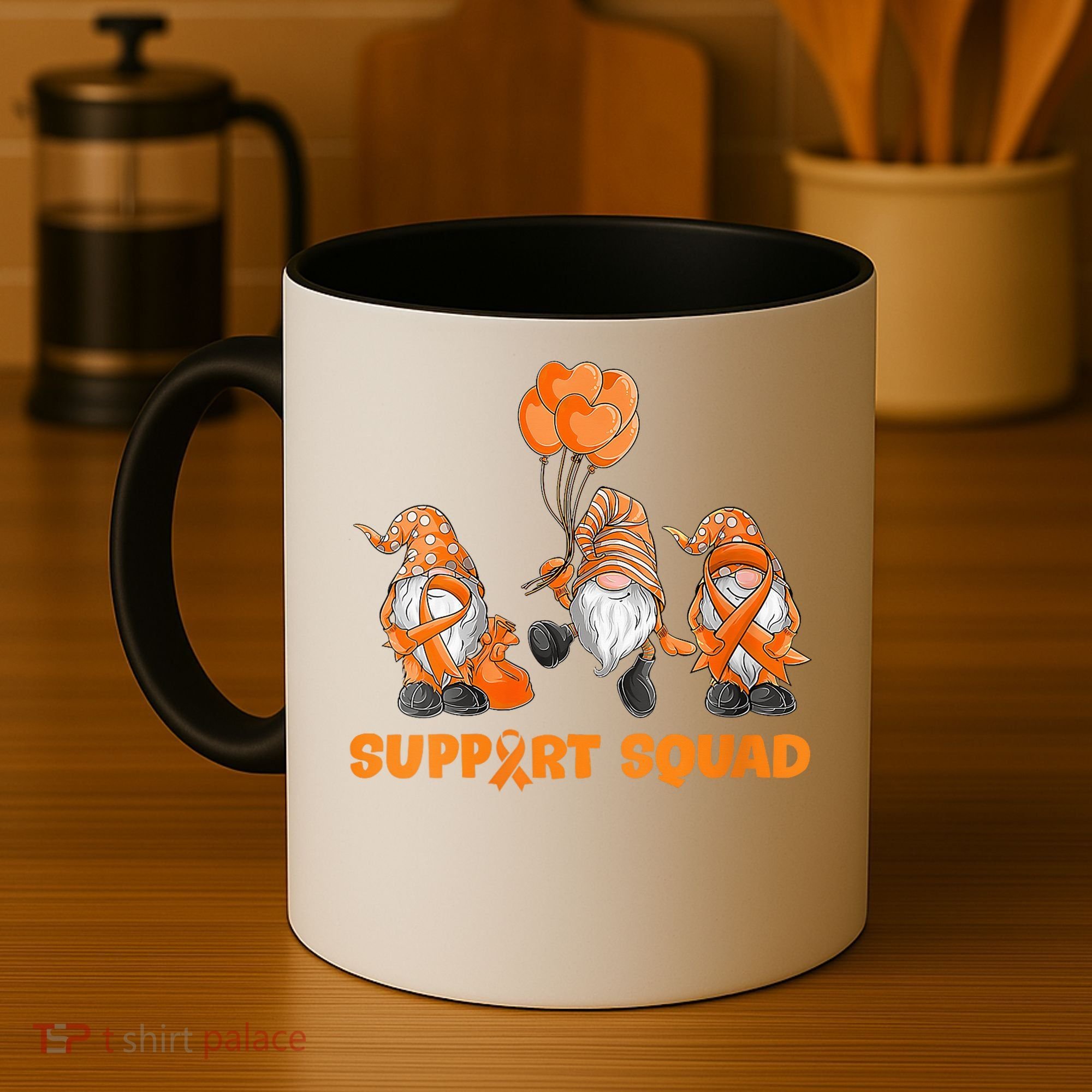 Gnomes Support Squad MS Awareness Orange Ribbon Coffee Mug