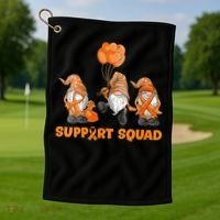 Gnomes Support Squad MS Awareness Orange Ribbon Golf Towel thumb 1