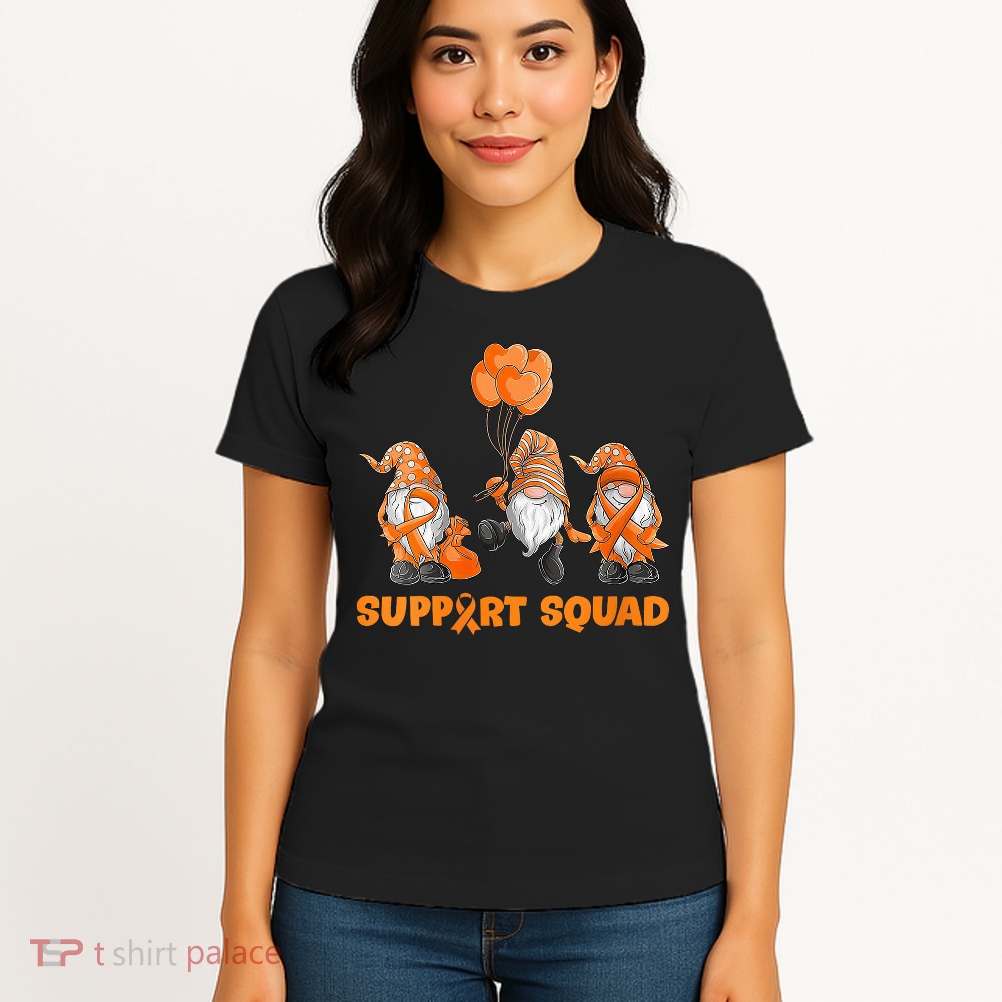 Gnomes Support Squad MS Awareness Orange Ribbon Women's T-Shirt