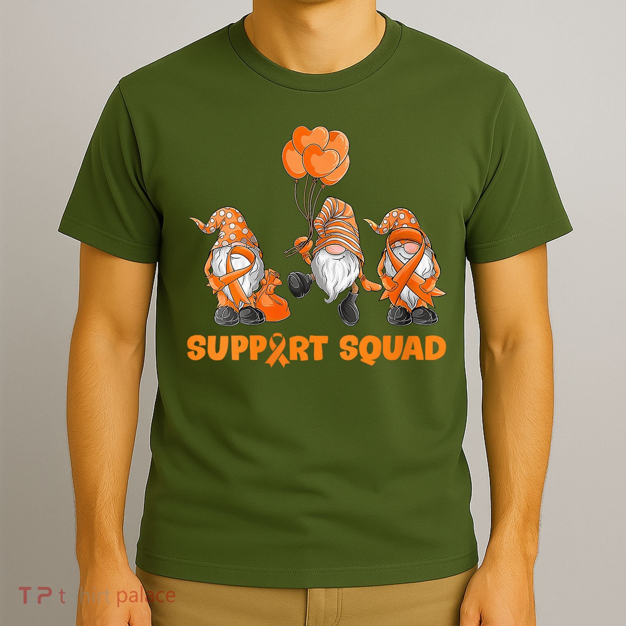 Gnomes Support Squad MS Awareness Orange Ribbon T-Shirt