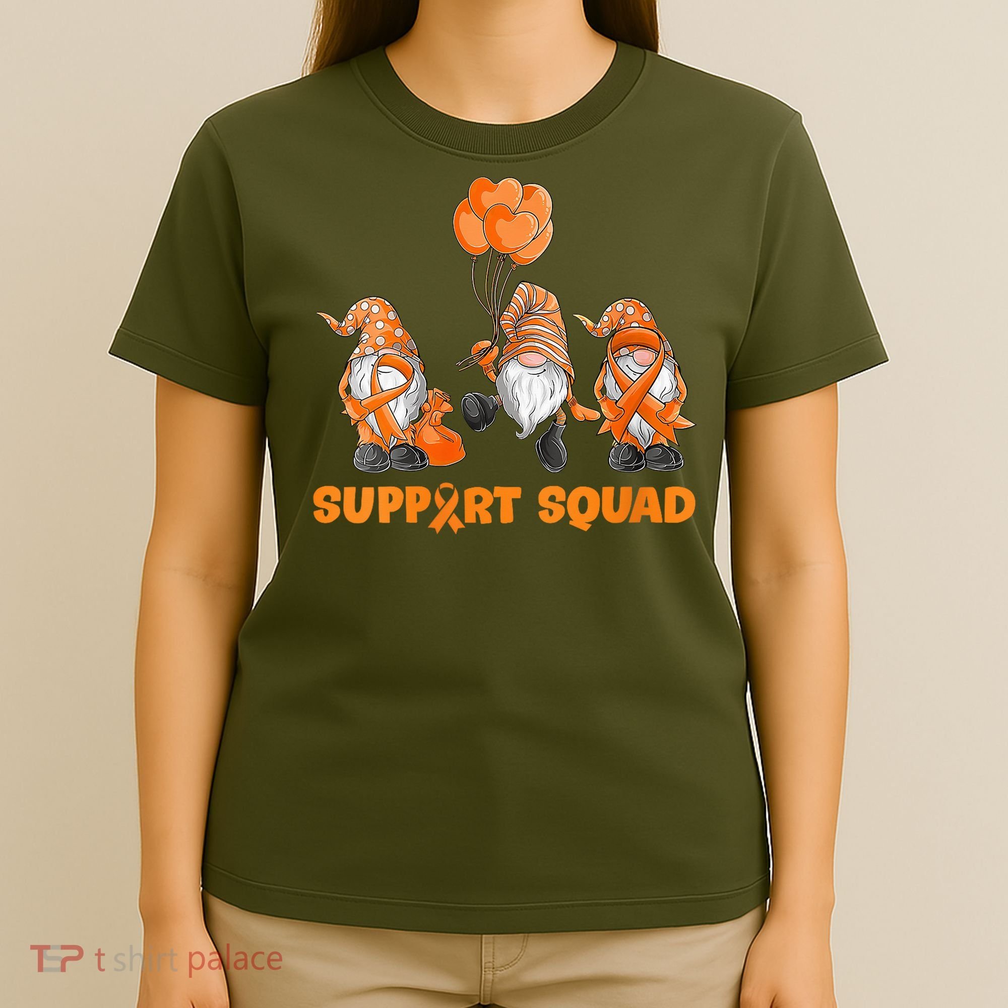 Gnomes Support Squad MS Awareness Orange Ribbon T-Shirt