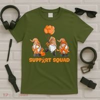 Gnomes Support Squad MS Awareness Orange Ribbon T-Shirt thumb 5