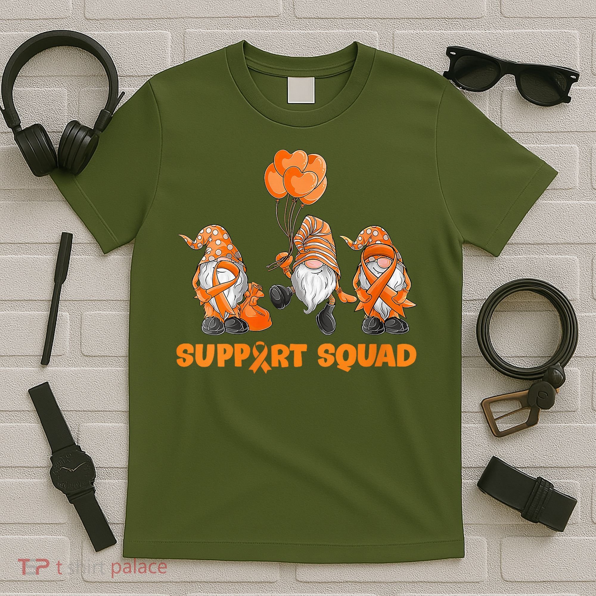 Gnomes Support Squad MS Awareness Orange Ribbon T-Shirt