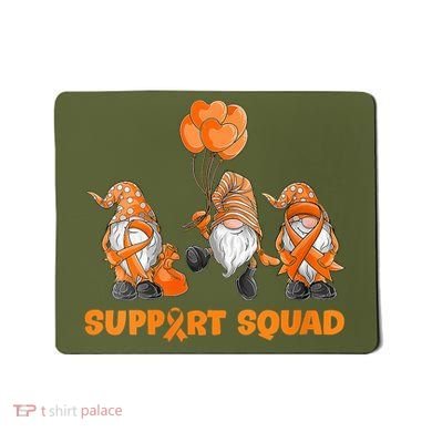 Gnomes Support Squad MS Awareness Orange Ribbon Mousepad