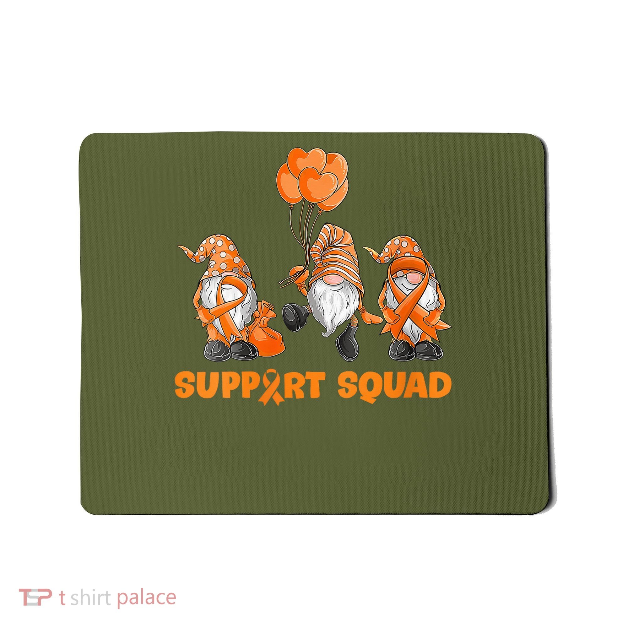 Gnomes Support Squad MS Awareness Orange Ribbon Mousepad