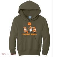 Gnomes Support Squad MS Awareness Orange Ribbon Kids Hoodie thumb 0
