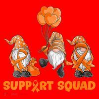 Gnomes Support Squad MS Awareness Orange Ribbon Santa Hat thumb 1