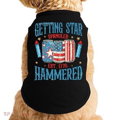 Getting Star Spangled Hammered Funny America 4th Of July Doggie Tank