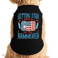 Getting Star Spangled Hammered Funny America 4th Of July Doggie Tank thumb 0