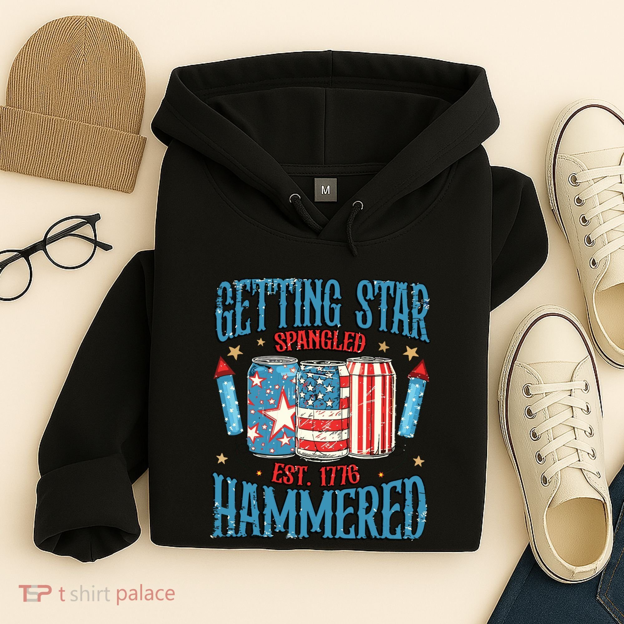 Getting Star Spangled Hammered Funny America 4th Of July Hoodie